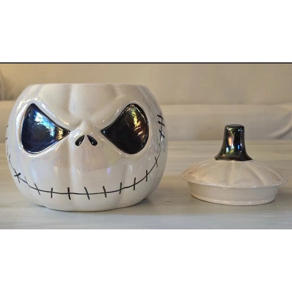 Disney Nightmare Before Christmas Jack Skellington Iridescent Pumpkin Cookie Jar